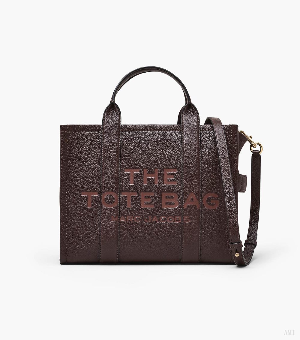 The Leather Medium Tote Bag - Ganache