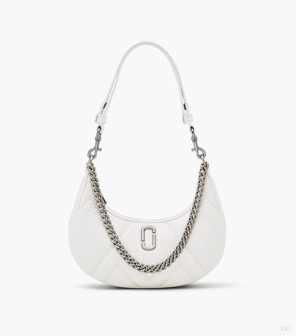 The Quilted Leather Curve Bag - Cotton