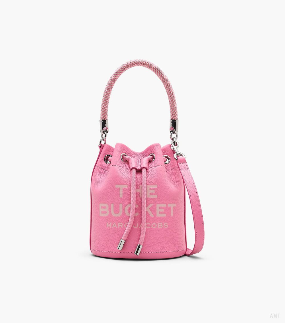 The Leather Bucket Bag - Petal Pink