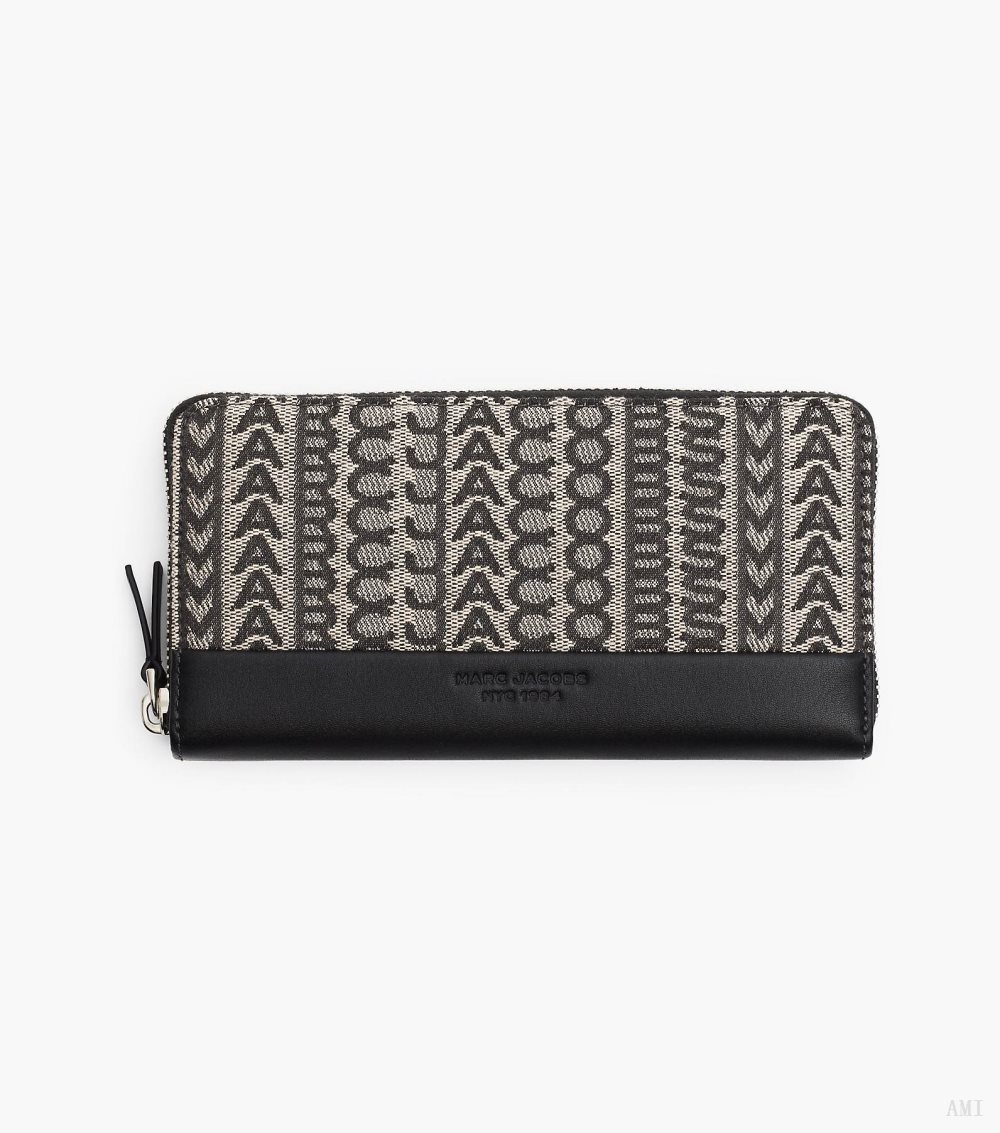 The Monogram Jacquard Continental Wallet - Beige Multi