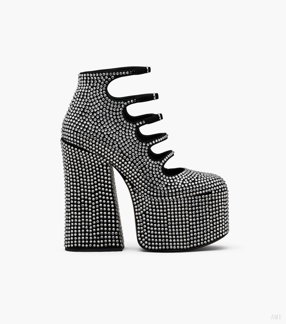 The Rhinestone Kiki Ankle Boot - Black/Crystal