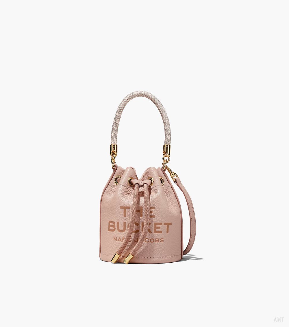 The Leather Mini Bucket Bag - Rose