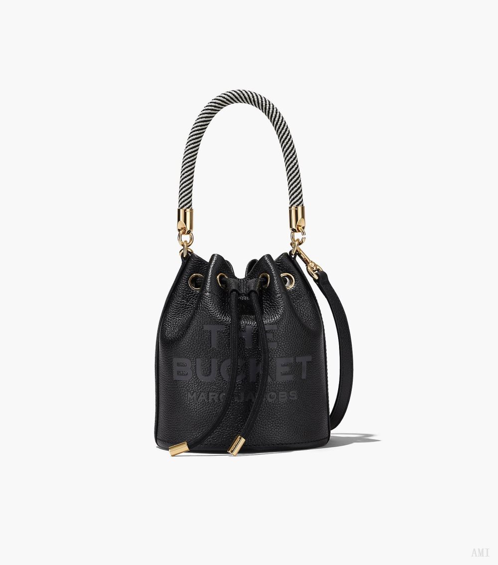 The Leather Bucket Bag - Black