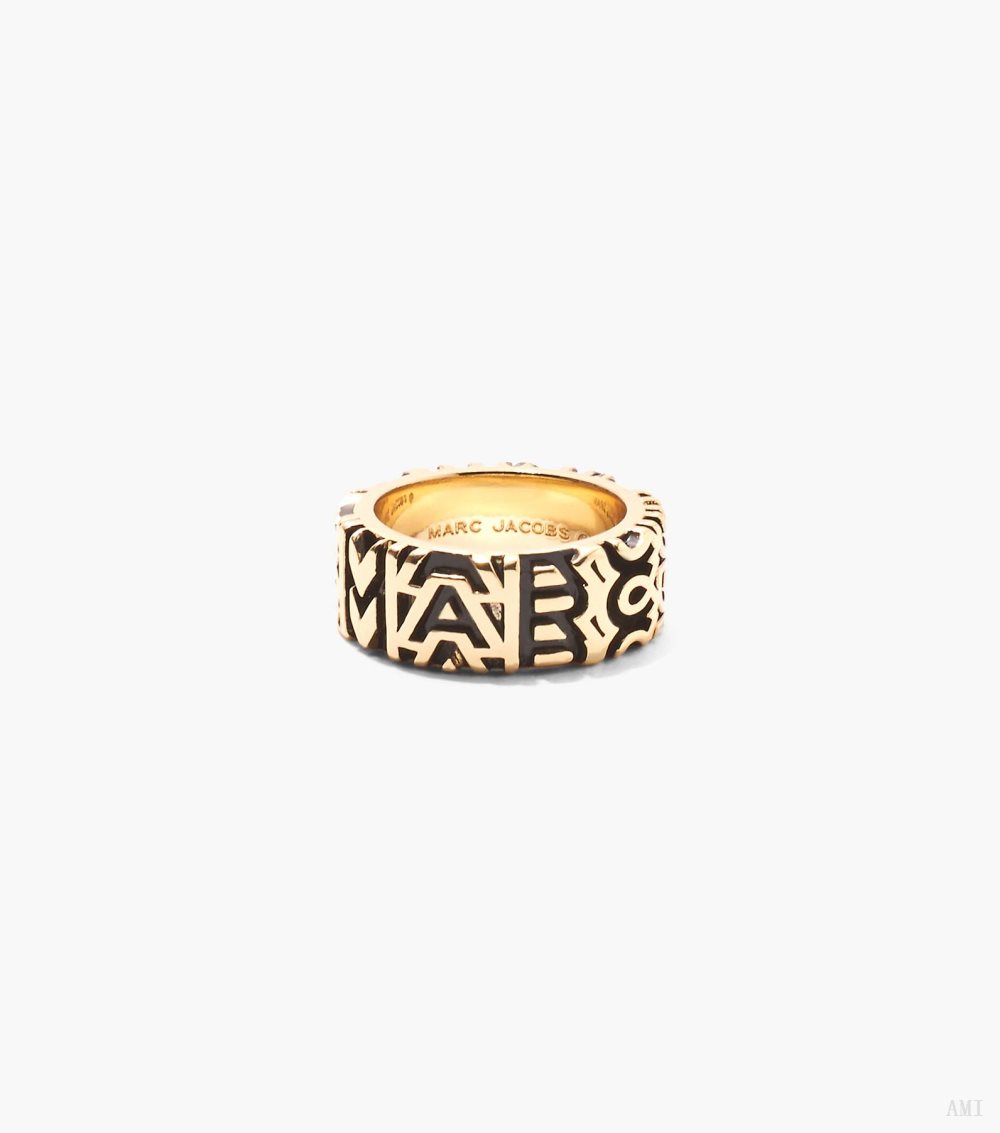 The Monogram Engraved Ring - Aged Gold