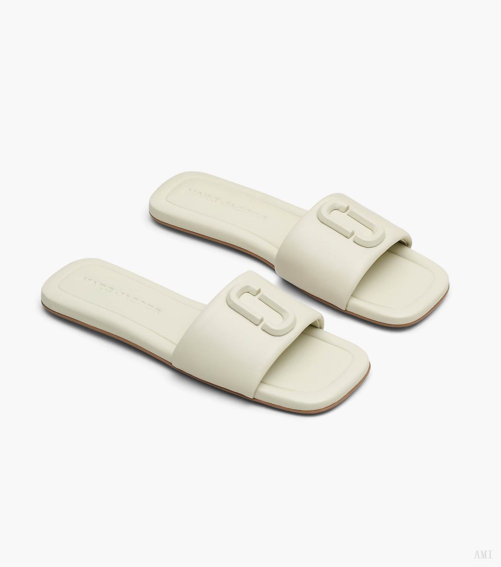 The J Marc Leather Sandal - Cloud White