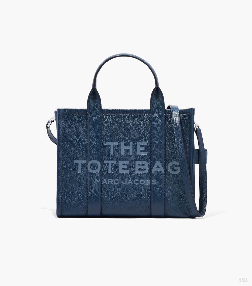The Leather Medium Tote Bag - Blue Sea