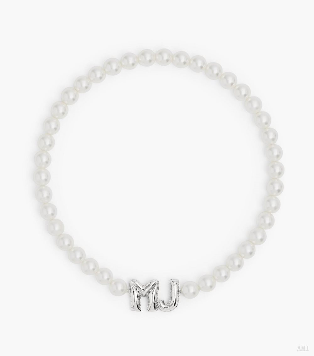 The Marc Jacobs Balloon Pearl Necklace - White/Silver