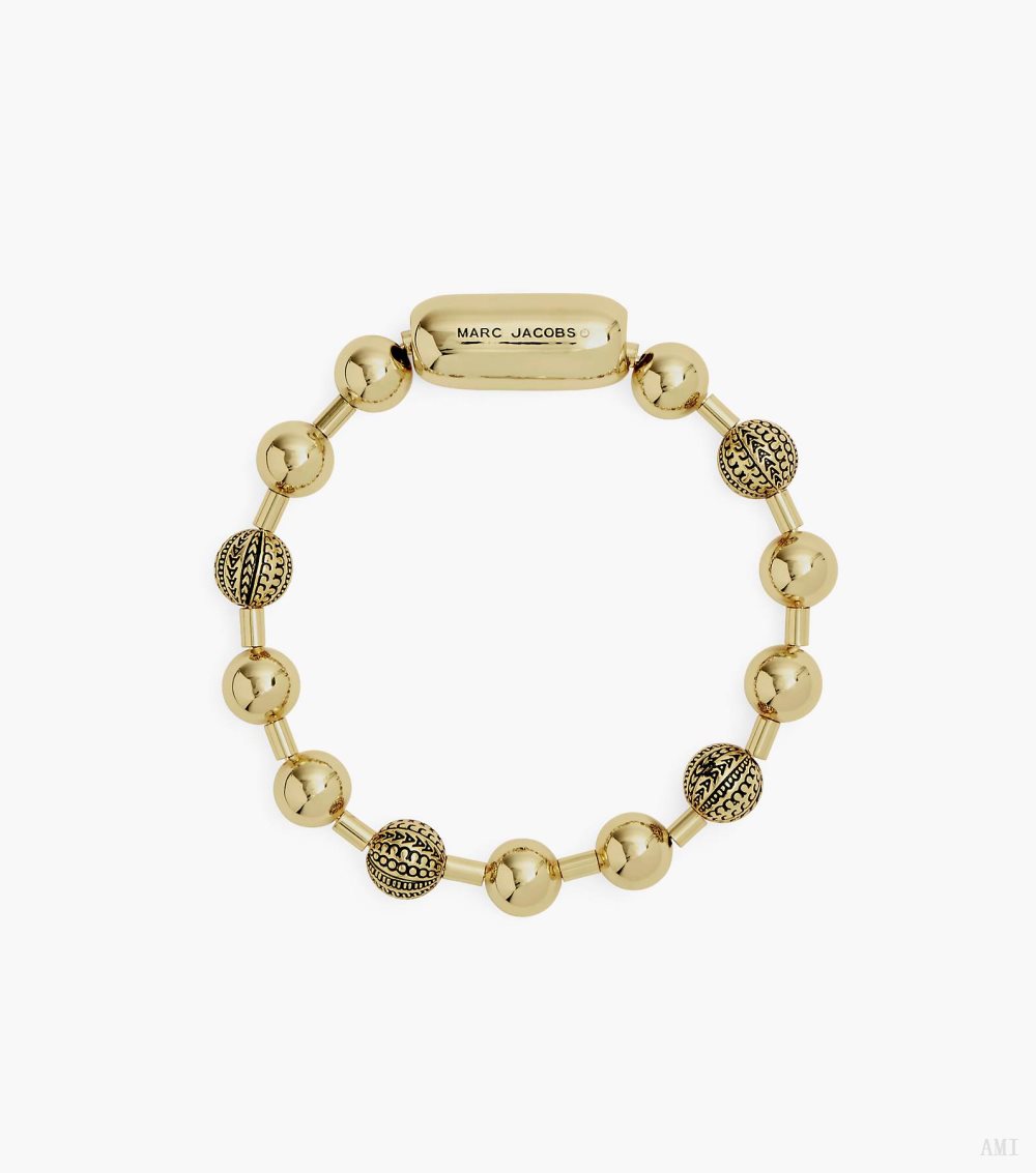 The Monogram Ball Chain Bracelet - Light Antique Gold