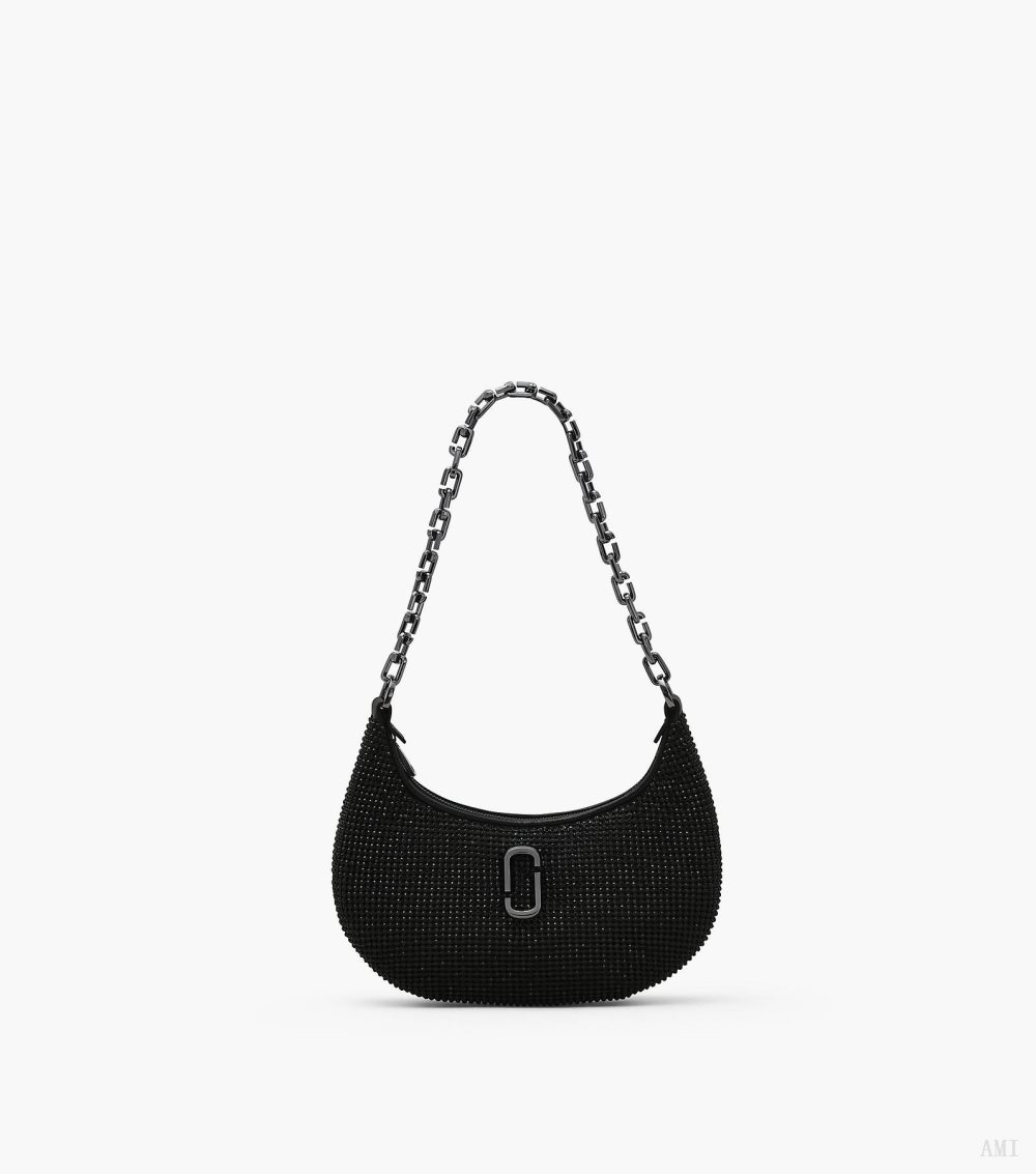 The Rhinestone Curve Bag - Black