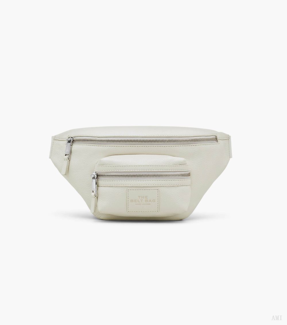 The Leather Belt Bag - Cotton/Silver