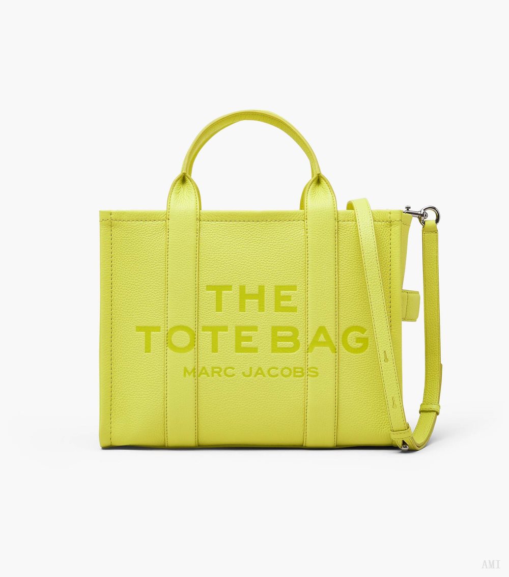 The Leather Medium Tote Bag - Limoncello