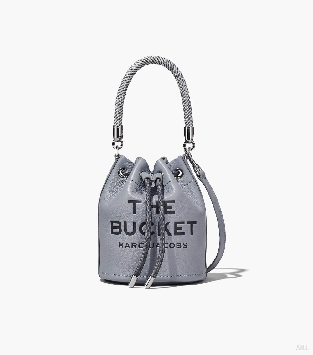 The Leather Bucket Bag - Wolf Grey