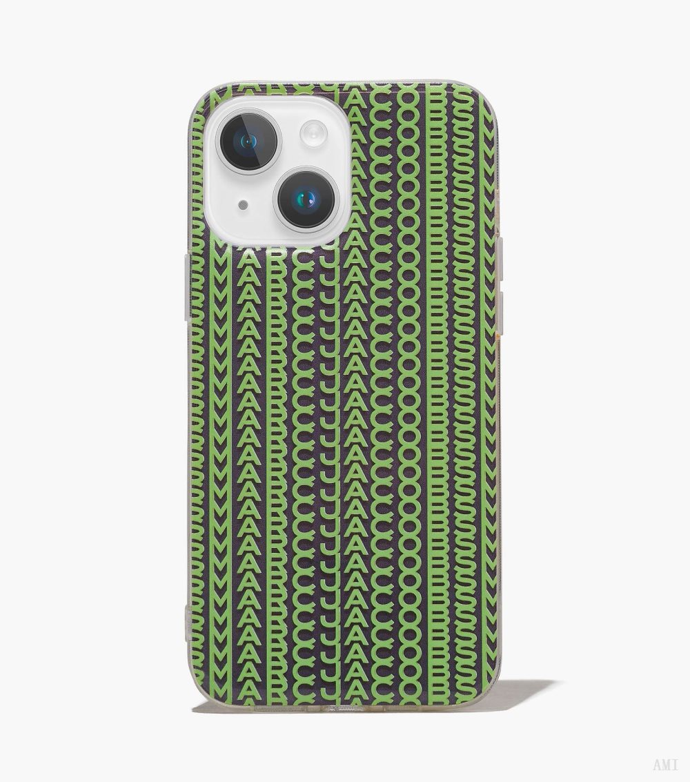 The Monogram Iphone Case 14 Max - Grey/Fluro Green