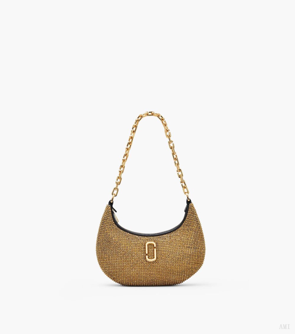 The Rhinestone Curve Bag - Gold