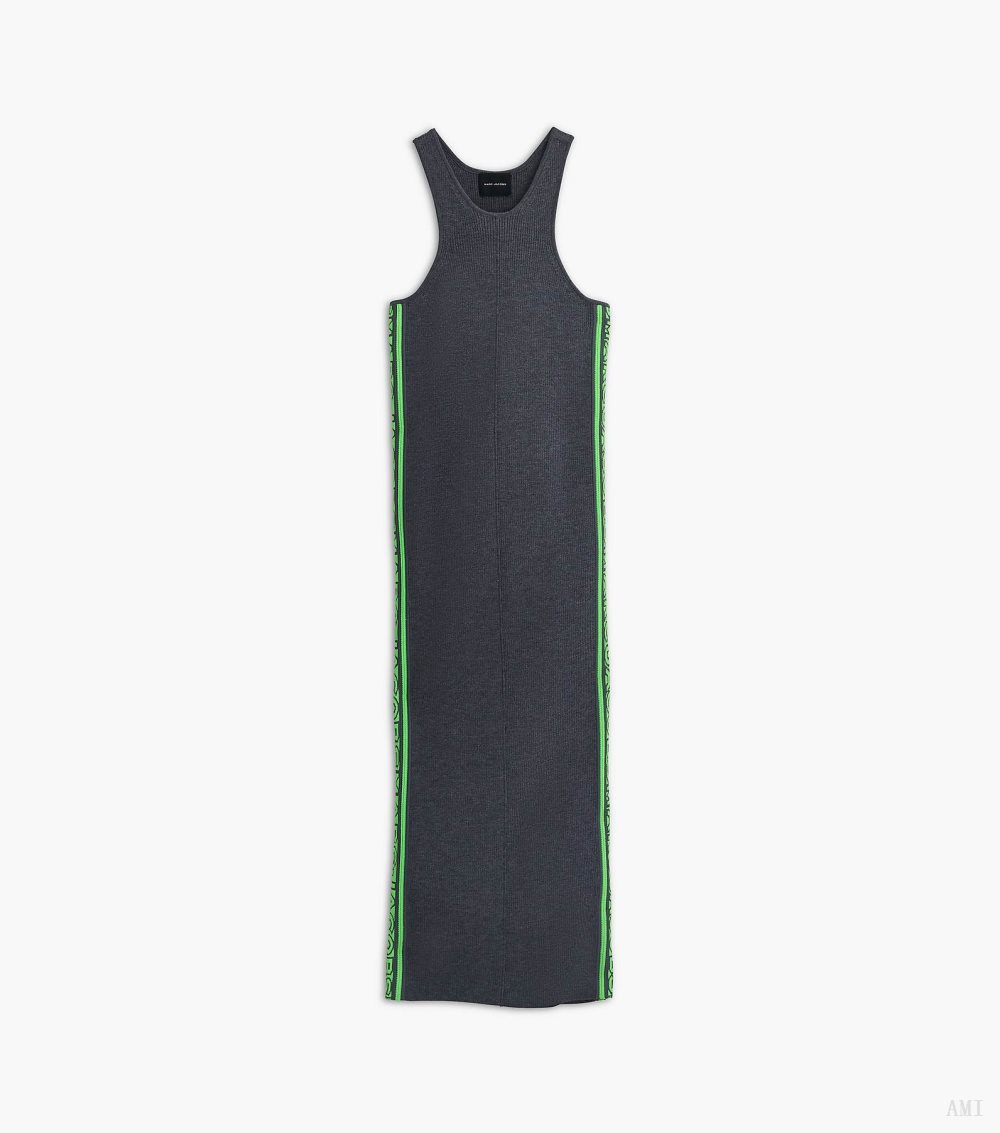 The Logo Racer Dress - Gunmetal/Apple