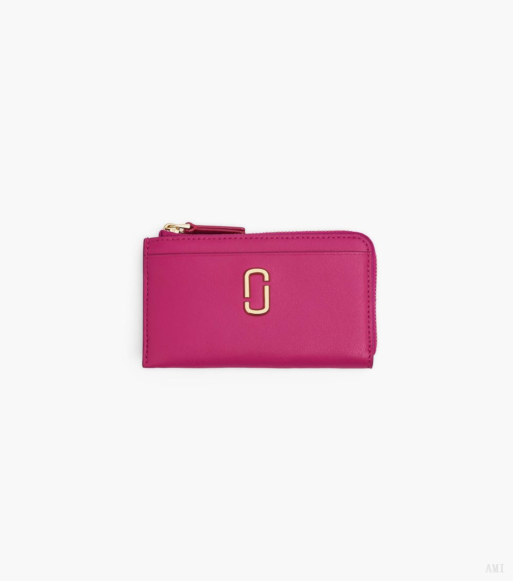The J Marc Top Zip Multi Wallet - Lipstick Pink