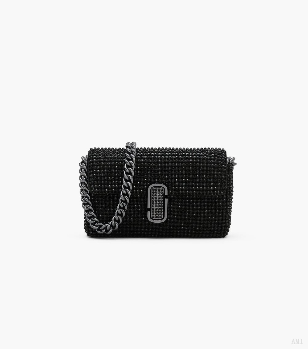 The Rhinestone J Marc Mini Shoulder Bag - Black