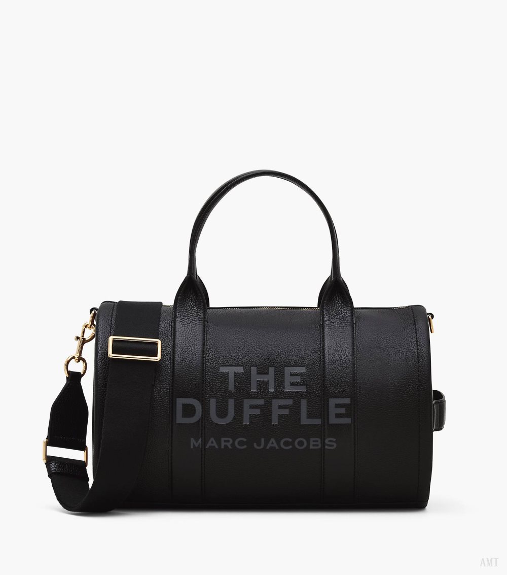 The Leather Large Duffle Bag - Black