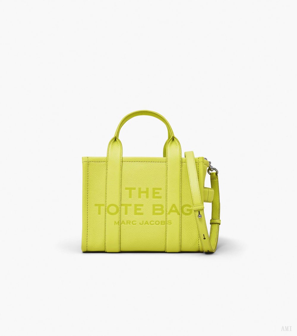 The Leather Small Tote Bag - Limoncello