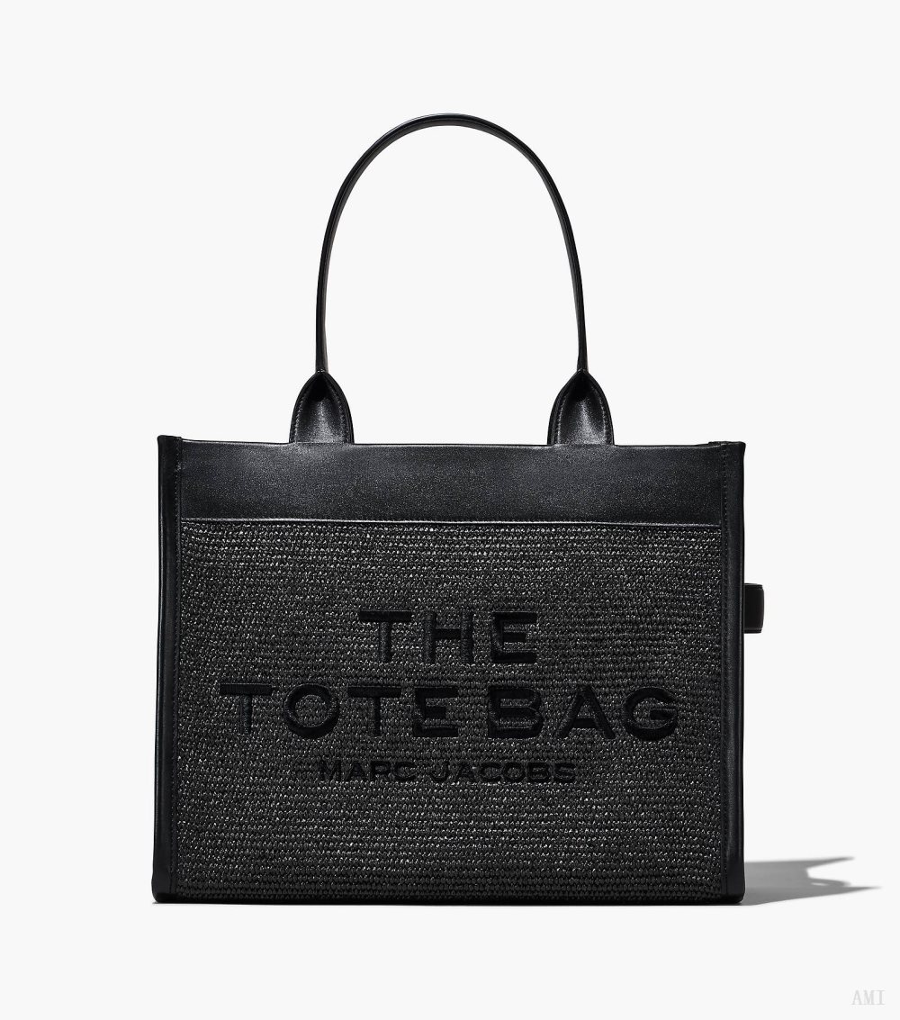 The Woven Dtm Large Tote Bag - Black