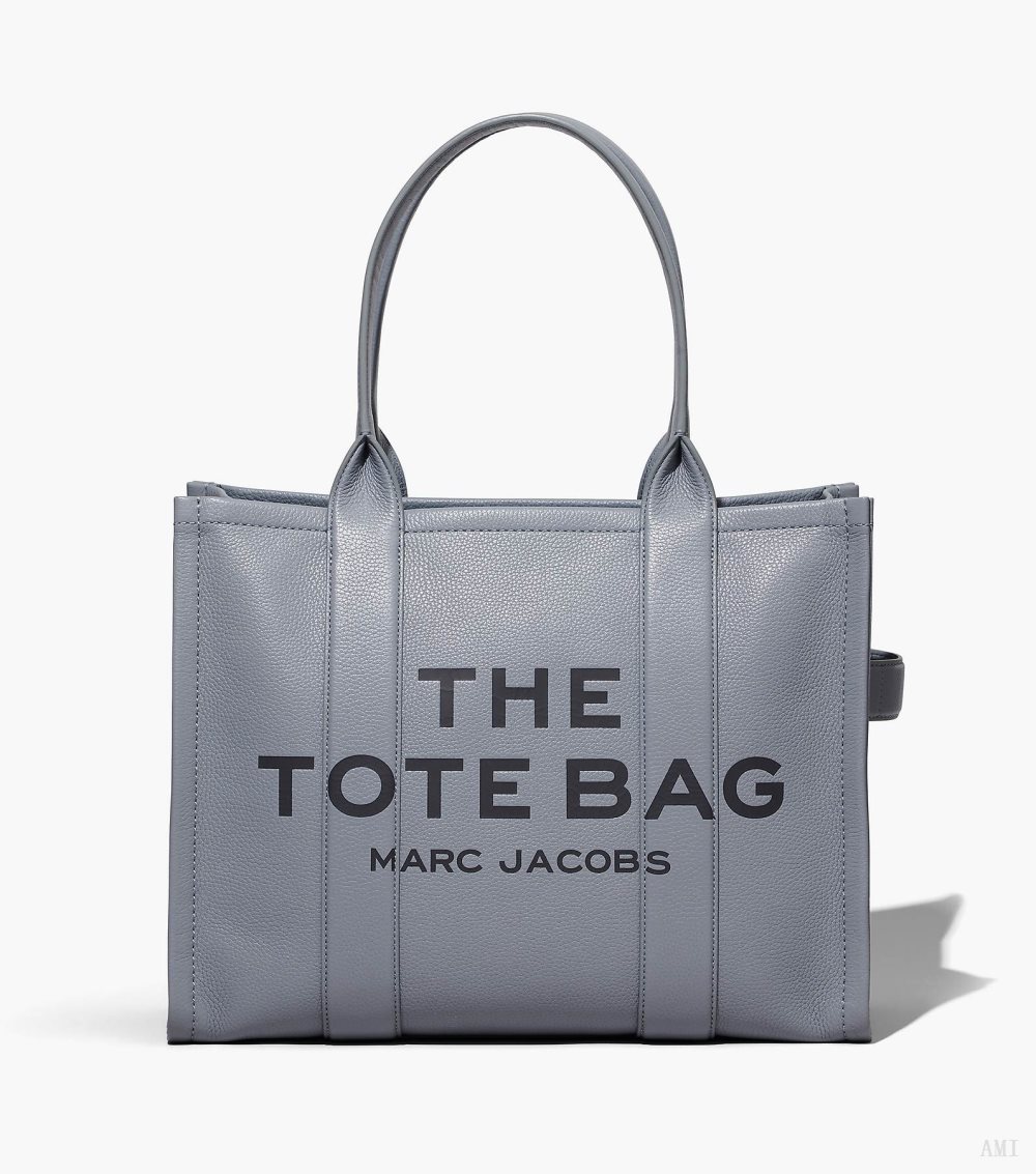 The Leather Large Tote Bag - Wolf Grey