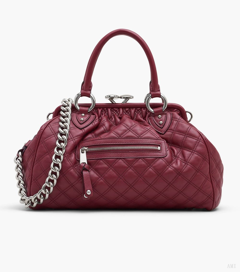 Re-Edition Quilted Leather Stam Bag - Cherry