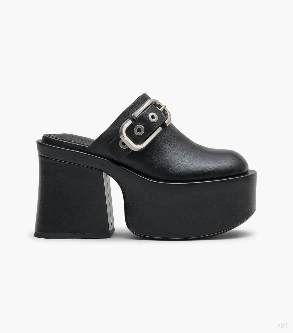 The J Marc Leather Clog - Black