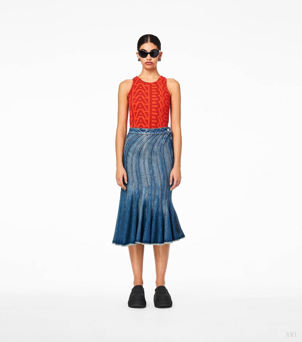 The Wave Denim Skirt - Swell Denim