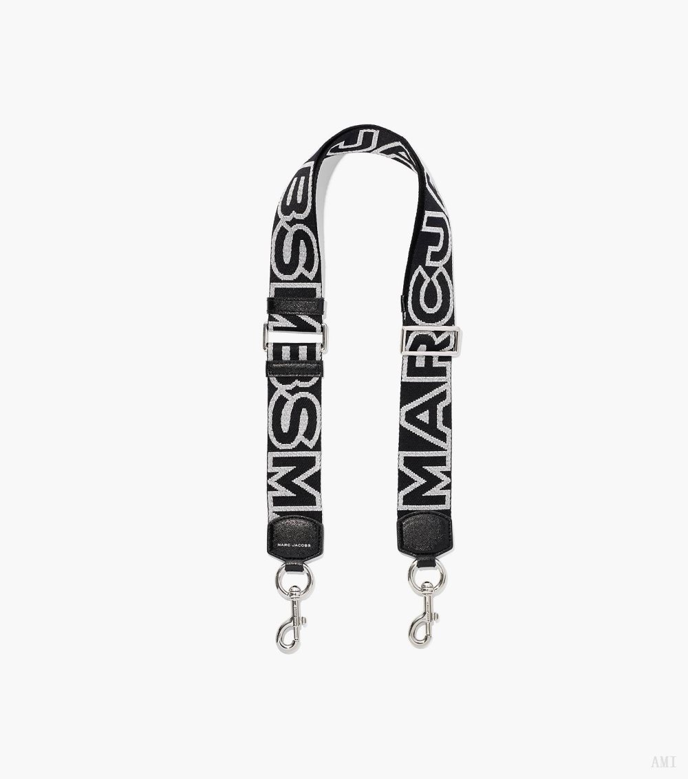 The Outline Logo Webbing Strap - Black/Silver