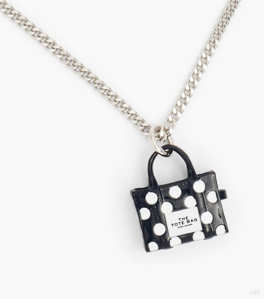 The Spots Tote Necklace - Black Multi/Silver