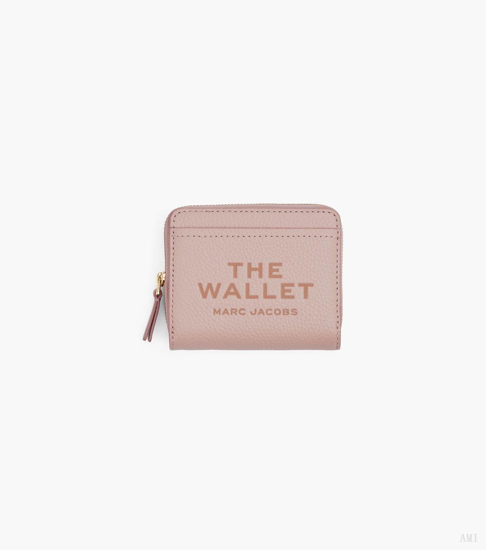 The Leather Mini Compact Wallet - Rose