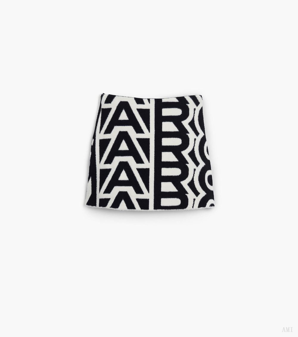 The Flock Monogram Mini Skirt - Black/Ivory