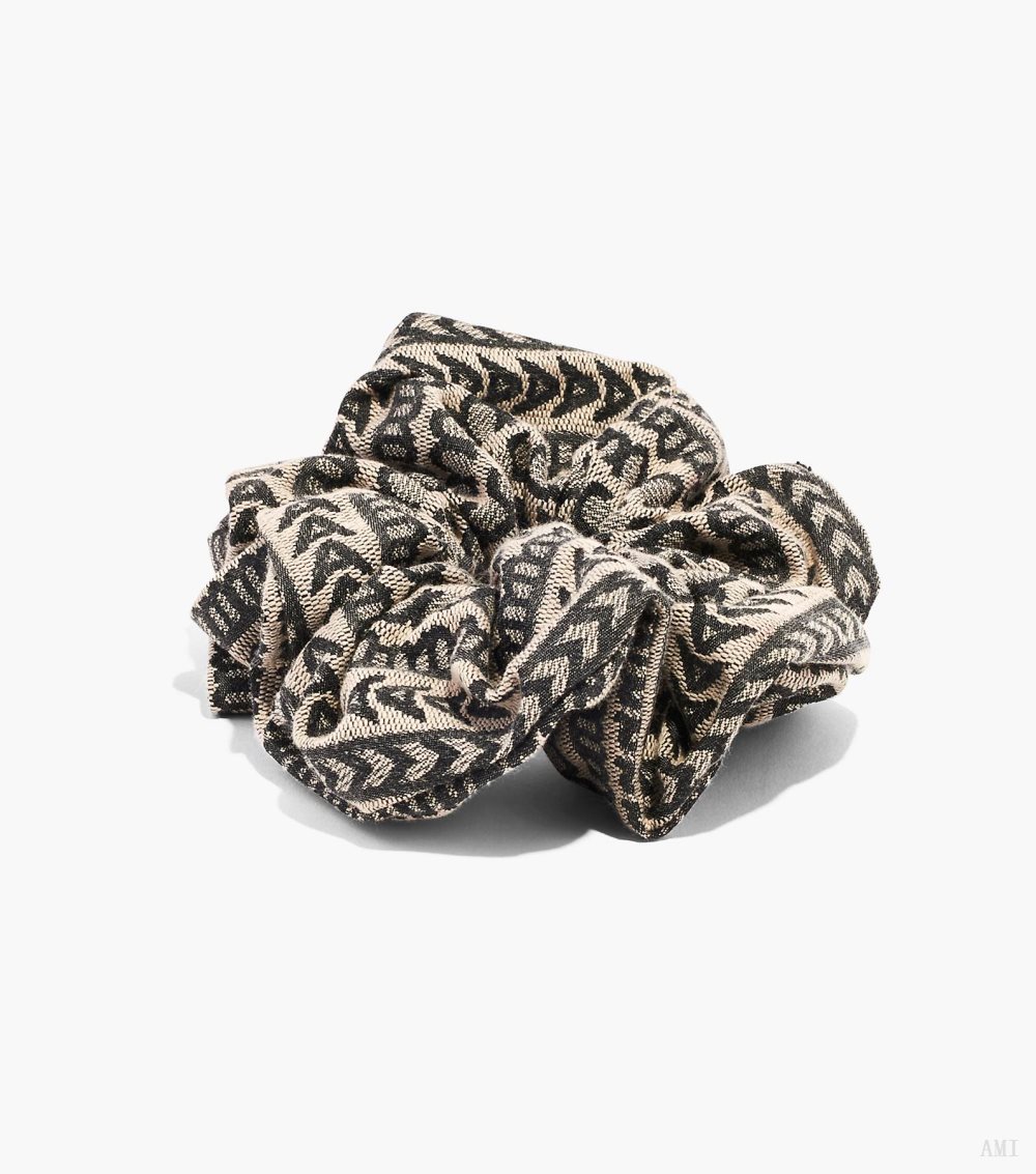 The Monogram Jacquard Scrunchie - Natural Jacquard