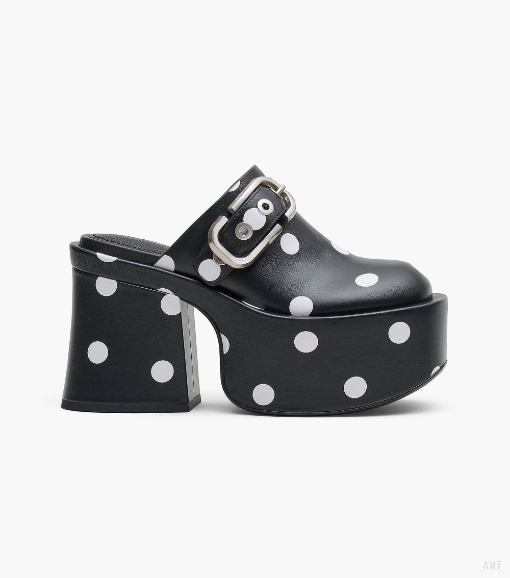 The J Marc Spots Clog - Black/White