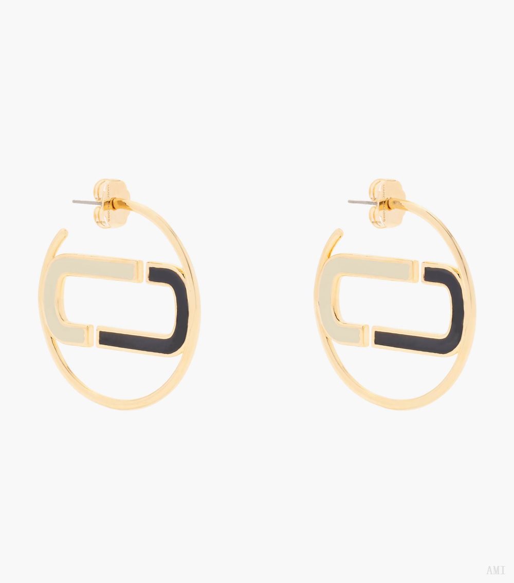 The J Marc Colorblock Hoops - Black Multi/Gold