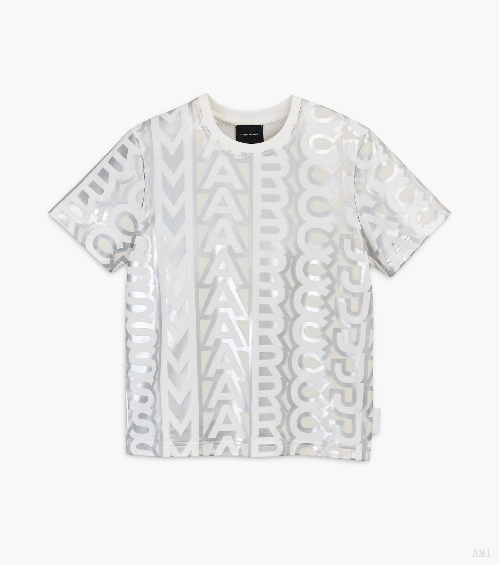 The Monogram Baby Tee - Silver/Bright White