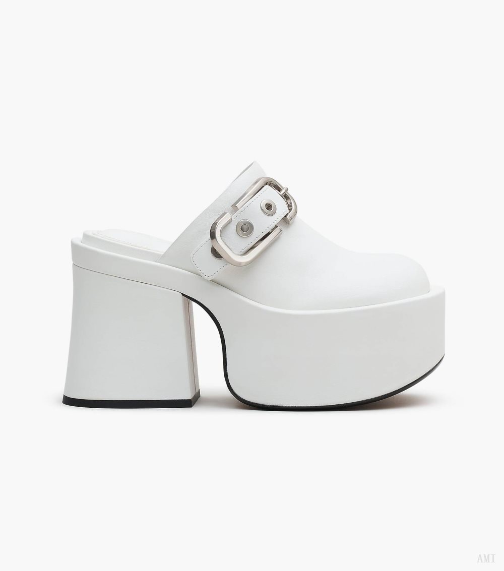 The J Marc Leather Clog - White
