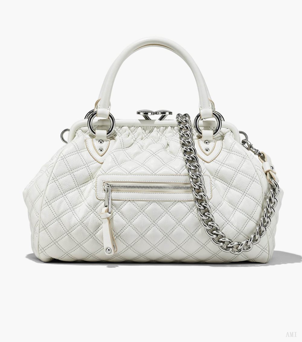 Re-Edition Quilted Leather Stam Bag - Cloud White