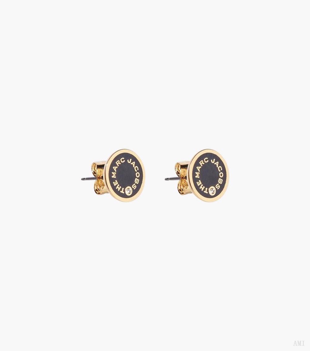 The Medallion Studs - Black/Gold