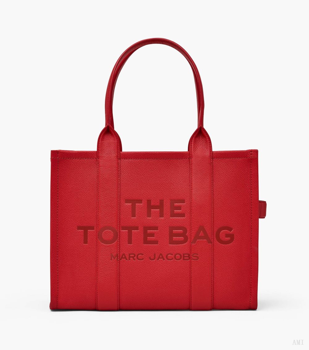 The Leather Large Tote Bag - True Red