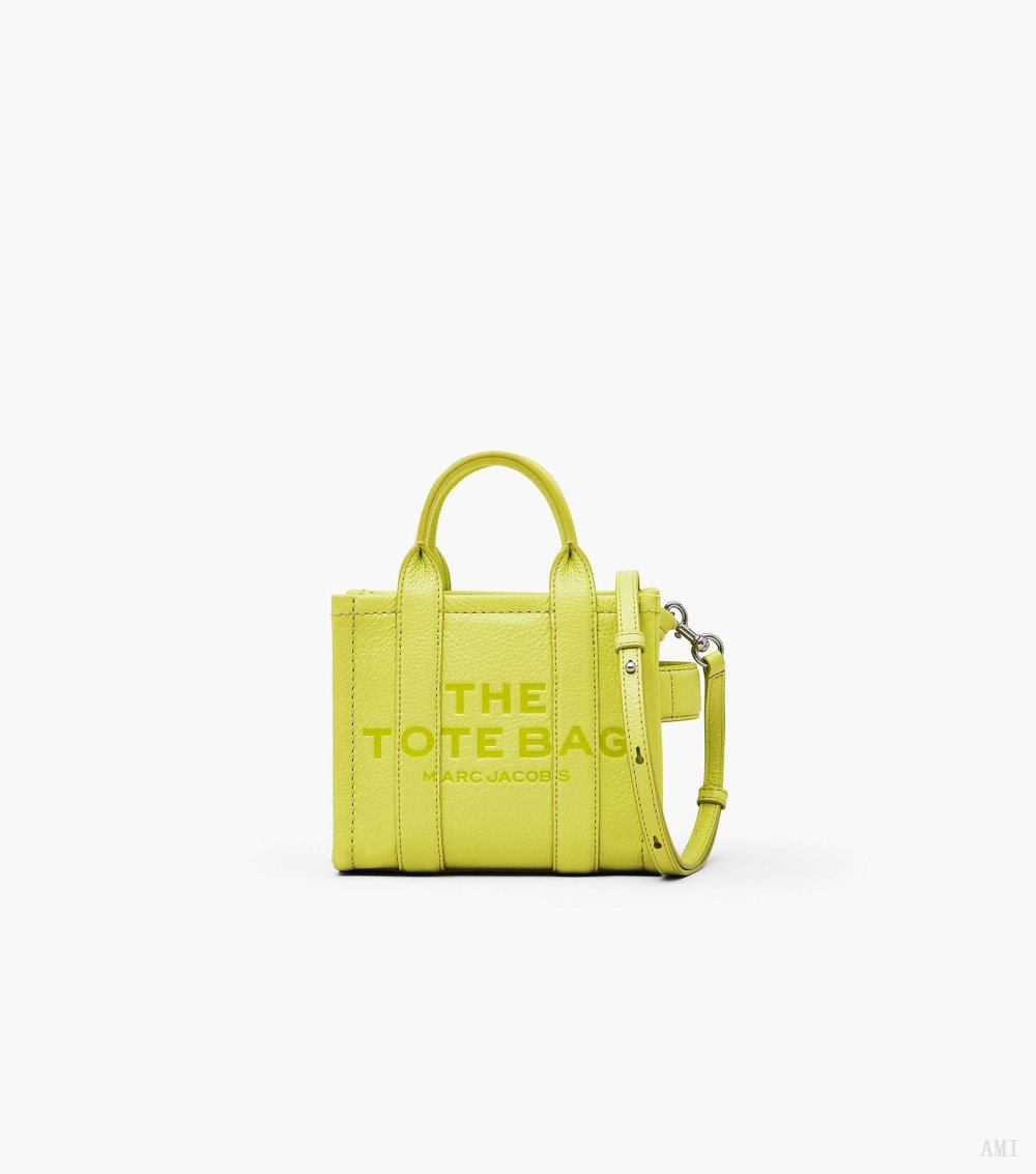 The Leather Mini Tote Bag - Limoncello