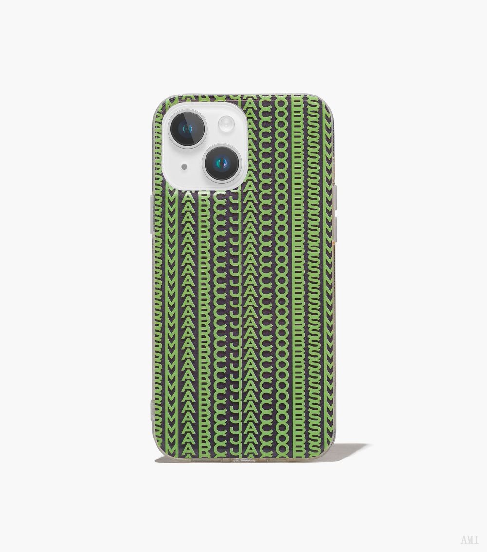 The Monogram Iphone Case 14 - Grey/Fluro Green