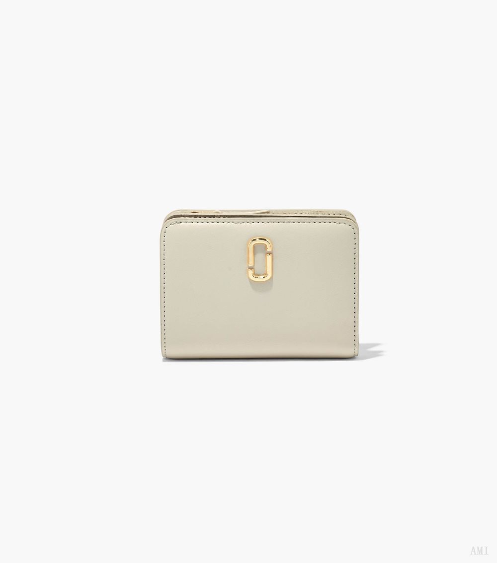 The J Marc Mini Compact Wallet - Cloud White