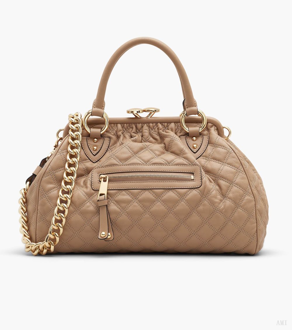 Re-Edition Quilted Leather Stam Bag - Camel