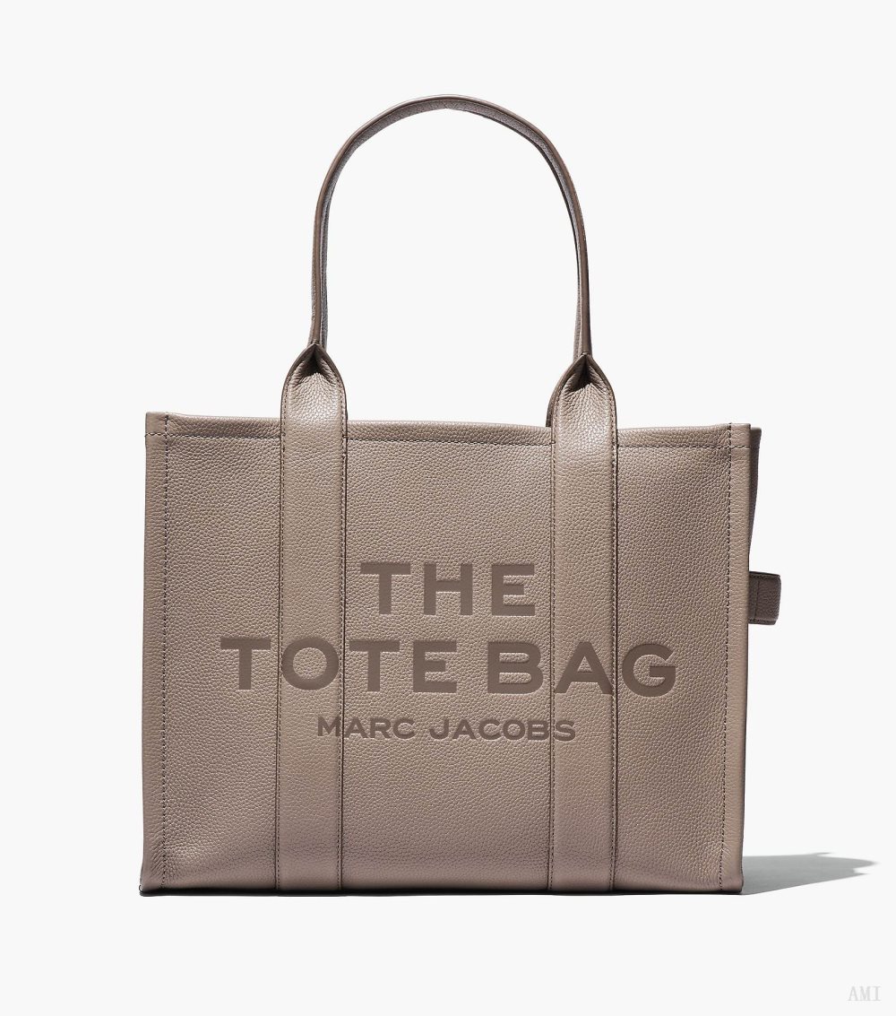 The Leather Large Tote Bag - Cement
