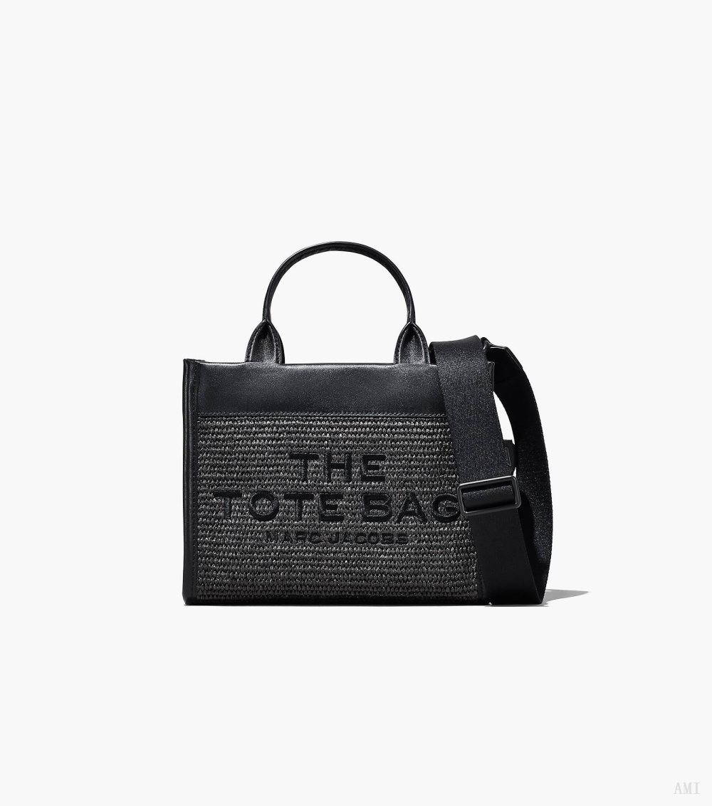 The Woven Dtm Small Tote Bag - Black