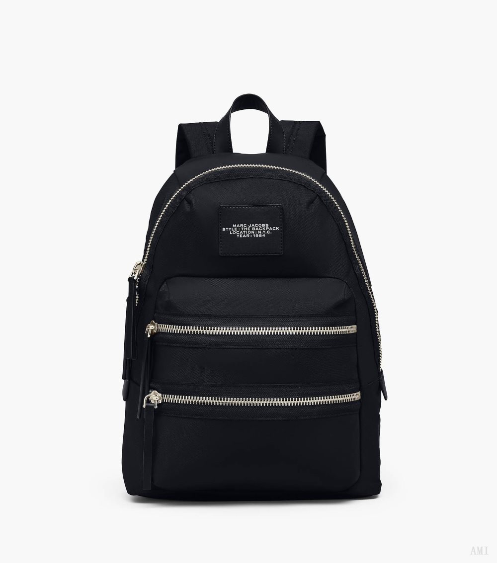 The Biker Nylon Large Backpack - Black