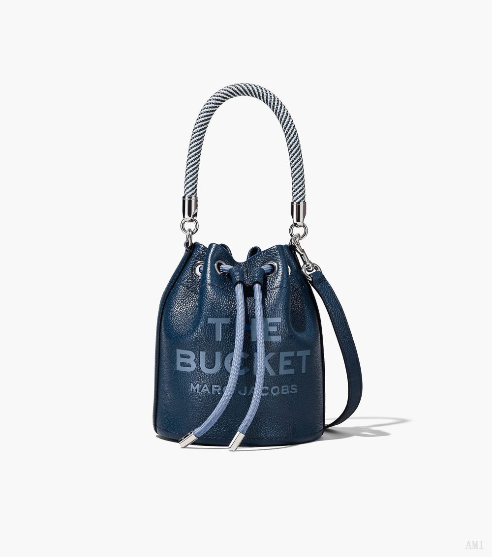The Leather Bucket Bag - Blue Sea