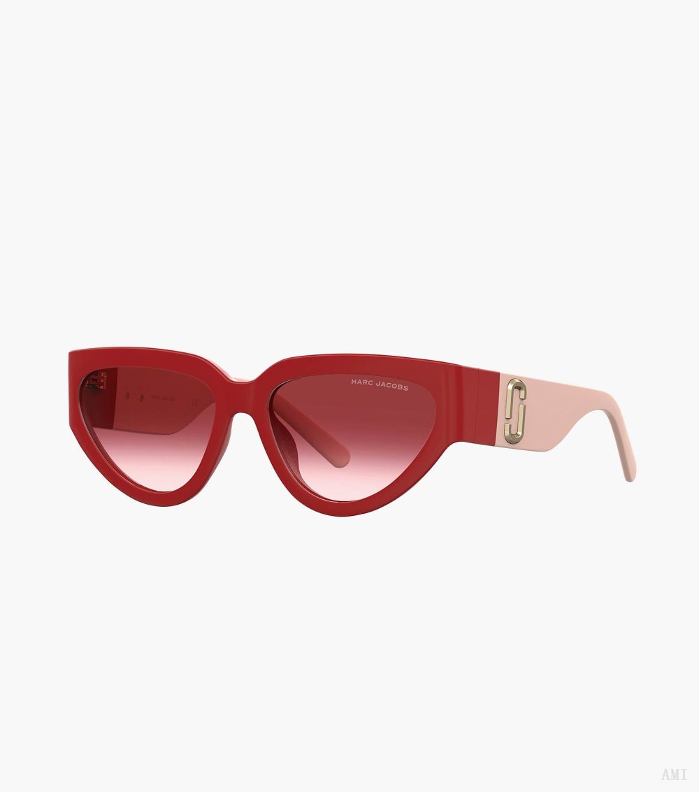 The J Marc Cat Eye Sunglasses - Red
