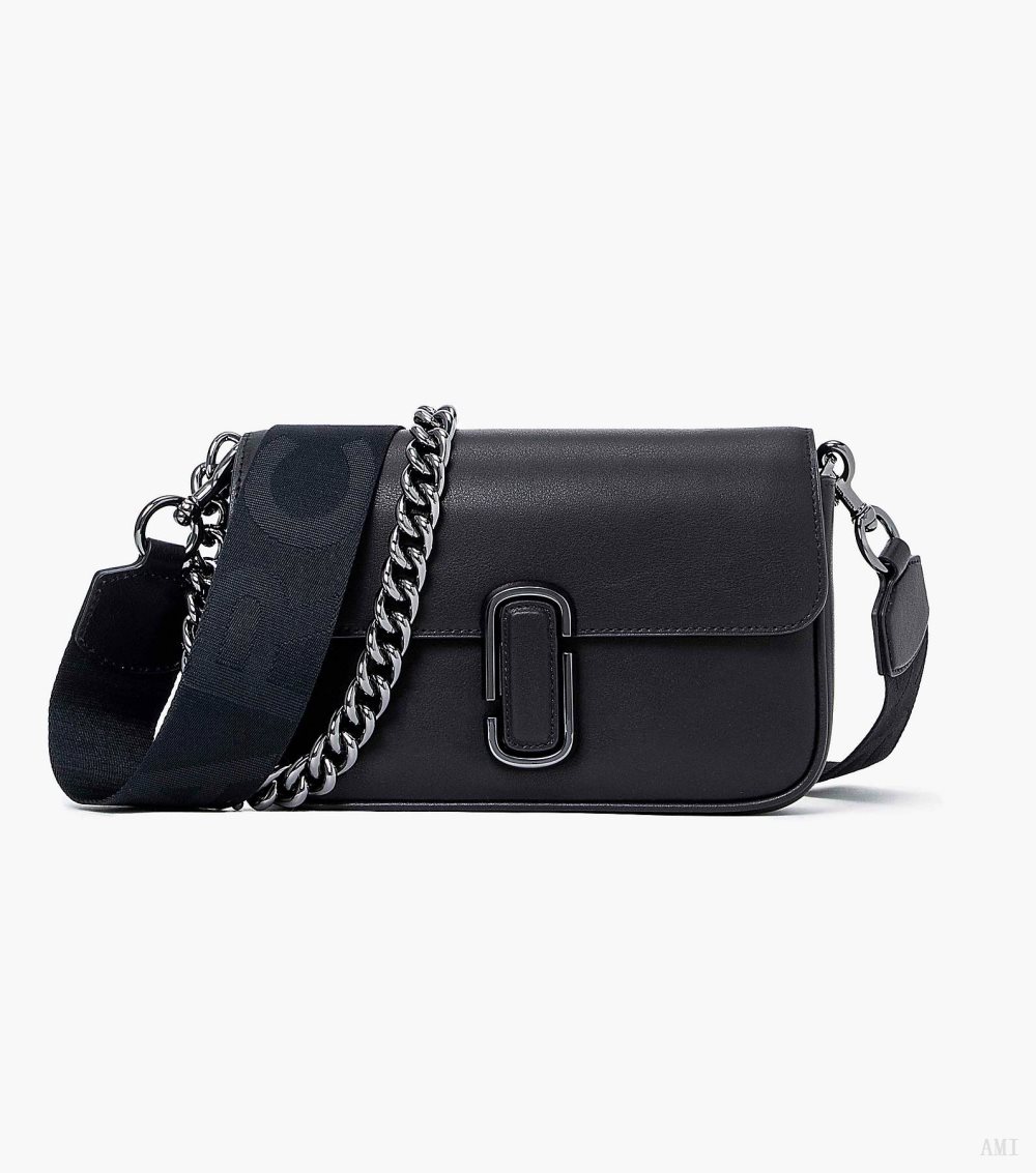 The J Marc Soft Shoulder Bag - Black/Gunmetal